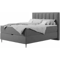 Places Of Style Boxbett "Rita", grau, B:165cm L:211cm, Massivholz, Spanplatte, Komplettbetten, Boxbett, mit Taschen-Federkernmatratze und Bettkasten