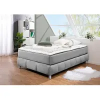 Home affaire Boxspringbett "Salo", grau, B:126cm L:206cm, Komplettbetten, Boxspringbett, Ohne Kopfteil, inkl. Topper, auch in Überlänge 220 cm