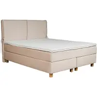 Home affaire Boxspringbett "Nele", beige (cream), B:141cm L:210cm, Struktur fein (100% Polyester);Samtvelours (100% Polyester), Komplettbetten, Boxspringbett, inkl. Topper im schlichtem Design