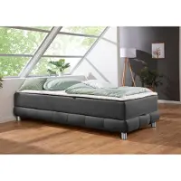 Inosign Boxspringbett "Vaasa", grau (anthrazit), B:96cm L:206cm, Komplettbetten, Boxspringbett, für Dachschrägen geeignet, inkl. Bettkasten und Topper