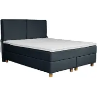 Home affaire Boxspringbett "Nele", blau, B:161cm L:210cm, Struktur fein (100% Polyester);Samtvelours (100% Polyester), Komplettbetten, Boxspringbett, inkl. Topper im schlichtem Design