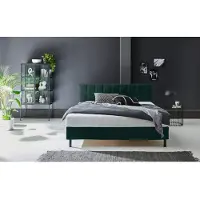 Atlantic Home Collection Boxbett "Nikola", grün (dunkelgrün), B:182cm L:210cm, , Komplettbetten, Boxbett, Massivholzfüßen, mit / ohne Matratze, in H2 und H3 erhältlich