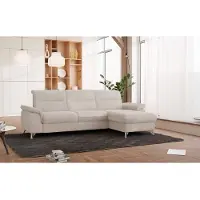 Sit&More Ecksofa SIT & MORE "Astoria L-Form", beige (nature), B:260cm H:91cm T:175cm, 100% Polyester, Sofas, Ecksofa, wahlweise mit motorischer Relaxfunktion
