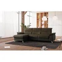 Sit&More Ecksofa SIT & MORE "Astoria L-Form", grün (oliv), B:260cm H:91cm T:175cm, 100% Polyester, Sofas, Ecksofa, wahlweise mit motorischer Relaxfunktion