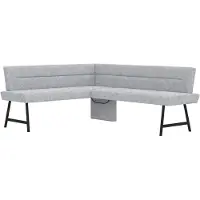 Otto Home Eckbank "Sava", grau (hellgrau (neve 85)), B:211cm H:84cm, 100% PES, Sitzbänke, Eckbank, mit Wellenfederung im Sitz