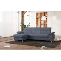 Sit&More Ecksofa SIT & MORE "Astoria L-Form", blau (graublau), B:260cm H:91cm T:175cm, 100% Polyester, Sofas, Ecksofa, wahlweise mit motorischer Relaxfunktion