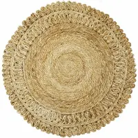Carpetfine Sisalteppich "Juteteppich Luca", beige (natur), H:13mm Ø:150cm, Jute, Teppiche, Sisalteppich, natürliches Pflanzenmaterial von Hand gewebt, Boho Style