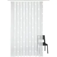 Weckbrodt Gardine "Jacquardstore BL-MW", weiß, B:350cm H:95cm, Polyester, Gardinen, Gardine, feste Falten, Jacquard, Allover, Beschwerungsband, nach Maß
