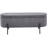 SalesFever Hockerbank "Hockerbank im stilvollen Look", grau (grau, schwarz), B:110cm H:44cm T:40cm, Cord-Stoff (88% Polyester/12% Nylon), Metall, Hocker, Hockerbank, aufklappbar, mit Stauraumfunktion