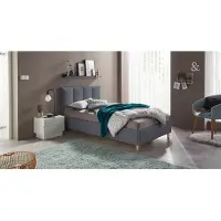 Westfalia Polsterbett, grau (anthrazit), Liegefläche Länge B: 200cm x 120cm, Strukturstoff, Bonnell-Federkernmatratze H3, SCHLAFKOMFORT, Betten, Polsterbett