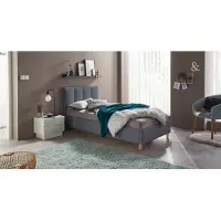 Westfalia Polsterbett, grau (anthrazit), Liegefläche Länge B: 200cm x 100cm, Strukturstoff, 7-Zonen-Kaltschaummatratze H3, SCHLAFKOMFORT, Betten, Polsterbett