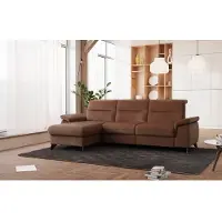 Sit&More Ecksofa SIT & MORE "Astoria L-Form", braun (haselnuss), B:260cm H:91cm T:175cm, 100% Polyester, Sofas, Ecksofa, wahlweise mit motorischer Relaxfunktion