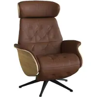 FLEXLUX Relaxsessel "Volden elektrischer Funktionsessel", braun (old chestnut braun), B:81cm H:111cm T:90cm, Sessel, Relaxsessel, Größe M, Rücken & Fußteil elektrisch, Akku, Arml. Eiche, Fuß schwarz