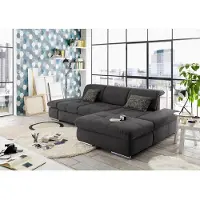 Set One By Musterring Ecksofa "SO4100 V", grau (anthrazit), B:284cm H:80cm T:190cm, , Sofas, Ecksofa, mit verstellbaren Kopfteilen, wahlweise mit Funktionen, Cord-Bezug