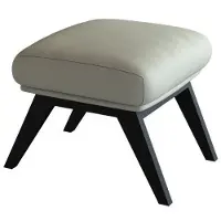 FLEXLUX Polsterhocker "Adria", weiß (warm weiß), B:54cm H:41cm T:41cm, 100% Echteder, Hocker, Polsterhocker, Fuß schwarz, Fußhocker für Ohrensessel