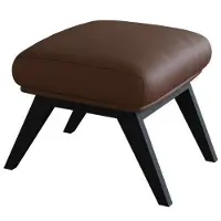 FLEXLUX Polsterhocker "Adria", braun (old chestnut), B:54cm H:41cm T:41cm, 100% Echteder, Hocker, Polsterhocker, Fuß schwarz, Fußhocker für Ohrensessel