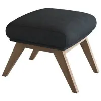 FLEXLUX Polsterhocker "Adria", grau (elephant gre), B:54cm H:41cm T:41cm, 100% Polyester, Hocker, Polsterhocker, Fuß Eiche, Fußhocker für Ohrensessel