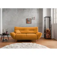 Inosign 2-Sitzer "Drago", gold, B:173cm H:81cm T:90cm, 100% Polyester, Sofas, 2-Sitzer, frei im Raum stellbar, inkl. 1 Zierkissen