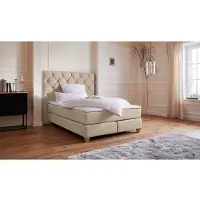 Guido Maria Kretschmer Home & Living Boxspringbett "Harmones hoch", beige, B:163cm L:210cm, Struktur (100% Polyester), Komplettbetten, Boxspringbett, in 3 Breiten, Härtegrad auch im Mix mit je 1 Matratze in H2 und H3