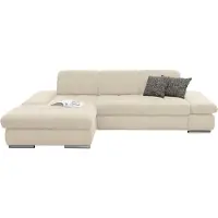 Set One By Musterring Ecksofa "SO4100 V", beige (creme), B:284cm H:80cm T:190cm, , Sofas, Ecksofa, mit verstellbaren Kopfteilen, wahlweise mit Funktionen, Cord-Bezug