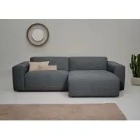 Inosign Ecksofa "Clayton Breite 247 cm, L-form", grau, B:247cm H:70cm T:141cm, 100% Polyester, Sofas, Ecksofa, in einem trendigen Cord-Bezug, verschiedene Kombinationen verfügbar