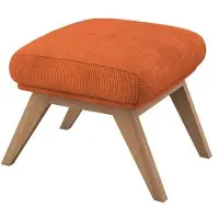 FLEXLUX Polsterhocker "Adria", orange (burned orang), B:54cm H:41cm T:41cm, 85% Polyester/15%Polyamide, Hocker, Polsterhocker, Fuß Eiche, Fußhocker für Ohrensessel