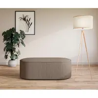 Otto Home Polsterhocker "EIVIND Sitzhocker, Maße: B/T/H: 142/70/48 cm", grau (taupe), B:142cm H:48cm T:70cm, 100% Polyester, Hocker, Polsterhocker, auch in Bouclé und Feincord, mit Wellenunterfederung