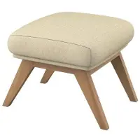 FLEXLUX Polsterhocker "Adria", beige (sandy beige), B:54cm H:41cm T:41cm, 100% Polyester, Hocker, Polsterhocker, Fuß Eiche, Fußhocker für Ohrensessel