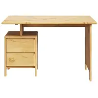 Home affaire Schreibtisch "Luven, Computertisch", beige (natur, natur, natur), B:120cm H:76cm T:60cm, Tische, Schreibtisch, zertifiziertes Massivholz, mit 2 Schubkästen, Breite 120-140 cm