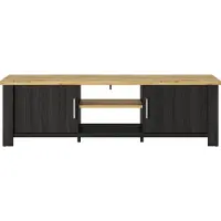 Gami TV-Board "Sequoia", schwarz, B:200cm H:60cm T:45cm, Holzwerkstoff, Sideboards, TV-Board, Wohnzimmer-Programm in Landhaus- und Industrial-Dekor