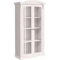Otto Home Vitrine "Anna, Standvitrine, Vitrinenschrank, Glasvitrine", weiß, B:97cm H:188cm T:46cm, Massivholz, Schränke, Vitrine, mit Glastüren, Höhe 188 cm, Massivholz, mit Zierfräsungen, FSC