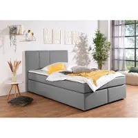 Home affaire Boxbett "Fidan", grau, B:154cm L:210cm, Komplettbetten, Boxbett, wahlweise mit Bettkasten, in H2, H3 & H4 erhältilich