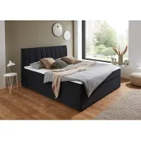 Atlantic Home Collection Boxbett "Alva, wahlweise mit Matratze", schwarz, B:120cm L:211cm, , Komplettbetten, Boxbett, wahlweise mit Matratze und Topper