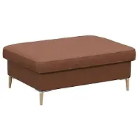FLEXLUX Pouf "Fiore", braun (old chesnut), B:97cm H:34cm T:66cm, Aluminium, Holz teilmassiv, Poufs, Pouf, Kaltschaum, Füße Alu+ Eiche