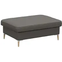 FLEXLUX Pouf "Fiore", grau (warm mineral), B:97cm H:34cm T:66cm, Aluminium, Holz teilmassiv, Poufs, Pouf, Kaltschaum, Füße Alu+ Eiche