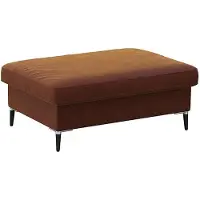 FLEXLUX Pouf "Fiore", braun (cognac), B:97cm H:34cm T:66cm, Aluminium, Holz teilmassiv, Poufs, Pouf, Kaltschaum, Füße Alu+schwarz