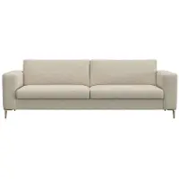 FLEXLUX 3-Sitzer "Fiore, super Sitzkomfort durch Kaltschaum im Sitz", weiß (sanftes weiß), B:229cm H:85cm T:92cm, 100% Polyester, Sofas, 3-Sitzer, breite Armlehnen, Füße Alu+ Eiche