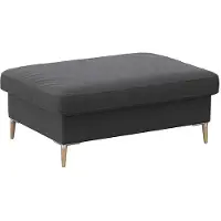 FLEXLUX Pouf "Fiore", grau (dervit grau), B:97cm H:34cm T:66cm, Aluminium, Holz teilmassiv, Poufs, Pouf, Kaltschaum, Füße Alu+ Eiche