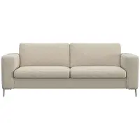 FLEXLUX 2,5-Sitzer "Fiore, super Sitzkomfort durch Kaltschaum im Sitz", weiß (sanftes weiß), B:196cm H:85cm T:92cm, 100% Polyester, Sofas, 2 5-Sitzer, breite Armlehnen, Füße Alu