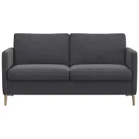 FLEXLUX 2-Sitzer "Fiore", grau (dervit grau), B:149cm H:85cm T:92cm, 100% Polyester, Sofas, 2-Sitzer, schmale Armlehnen, Kaltschaum, Füße Alu+ Eiche
