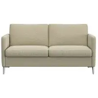 FLEXLUX 2-Sitzer "Fiore, super Sitzkomfort durch Kaltschaum im Sitz", beige (sandy beige), B:149cm H:85cm T:92cm, 100% Polyester, Sofas, 2-Sitzer, schmale Armlehnen, Füße Alu