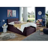 Home affaire Boxspringbett "Fornoli", braun, B:140cm L:210cm, Komplettbetten, Boxspringbett, inkl. Topper und Bettkasten, H3 in zwei Matratzenarten