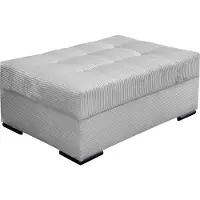 Collection Ab Hocker "Josy, B: 98 cm", grau (hellgrau), B:98cm H:41cm T:68cm, 100%polyester, Hocker, Hocker, individuell zu kombinieren, Federkern