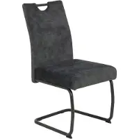 Hela Freischwinger "LAURINA", schwarz (vintage anthrazit, grau, vintage anthrazit), B:50cm H:97cm T:63cm, 100% Polyester, Stühle, Freischwinger, Komfortsitz mit Federkorb