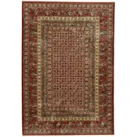 Theko Teppich "Beatrice GF-137", bunt (rot multi), B:240cm H:10mm L:290cm, Polyester, Teppiche, Teppich, Kurzflor, Orient Optik, mit Bordüre & Fransen, Wohnzimmer
