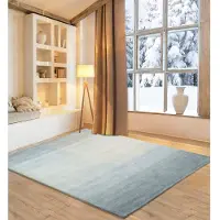 Otto Home Wollteppich "Lessach", grau, B:140cm H:14mm L:200cm, Schurwolle, Teppiche, Wollteppich, Handweb Teppich, mit modernem Farbverlauf, reine Wolle, handgewebt