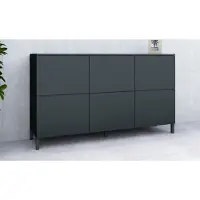 Borchardt Möbel Kommode BORCHARDT MÖBEL "Haama, Sideboard mit Metallfüßen, Push-to-open-Technik, Breite 139 cm", schwarz (schwarz matt), B:139cm H:80cm T:35cm, Holzwerkstoff, Sideboards, Kommode, Breite 139 cm