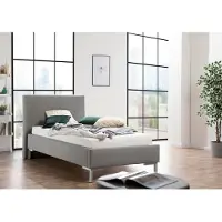 Maintal Polsterbett , grau, B:118cm H:102cm L:210cm, Betten, Polsterbett, Bettseiten zerlegt, ohne Bettkasten