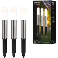 Briloner LED-Erdspießlampe 3926032 12V 3x-Erweiterung Edelstahl Ø 4cm