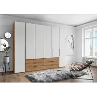 Wiemann Kleiderschrank "Monaco", braun (bianco, eiche, nachbildung), B:295,3cm H:216cm T:58cm, Holzwerkstoff, Schränke, Kleiderschrank, hochwertige Beschläge